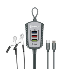 Simplo SOLAR-8 3-Port USB Clip Charger 2.4A