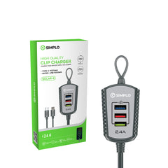 Simplo SOLAR-8 3-Port USB Clip Charger 2.4A