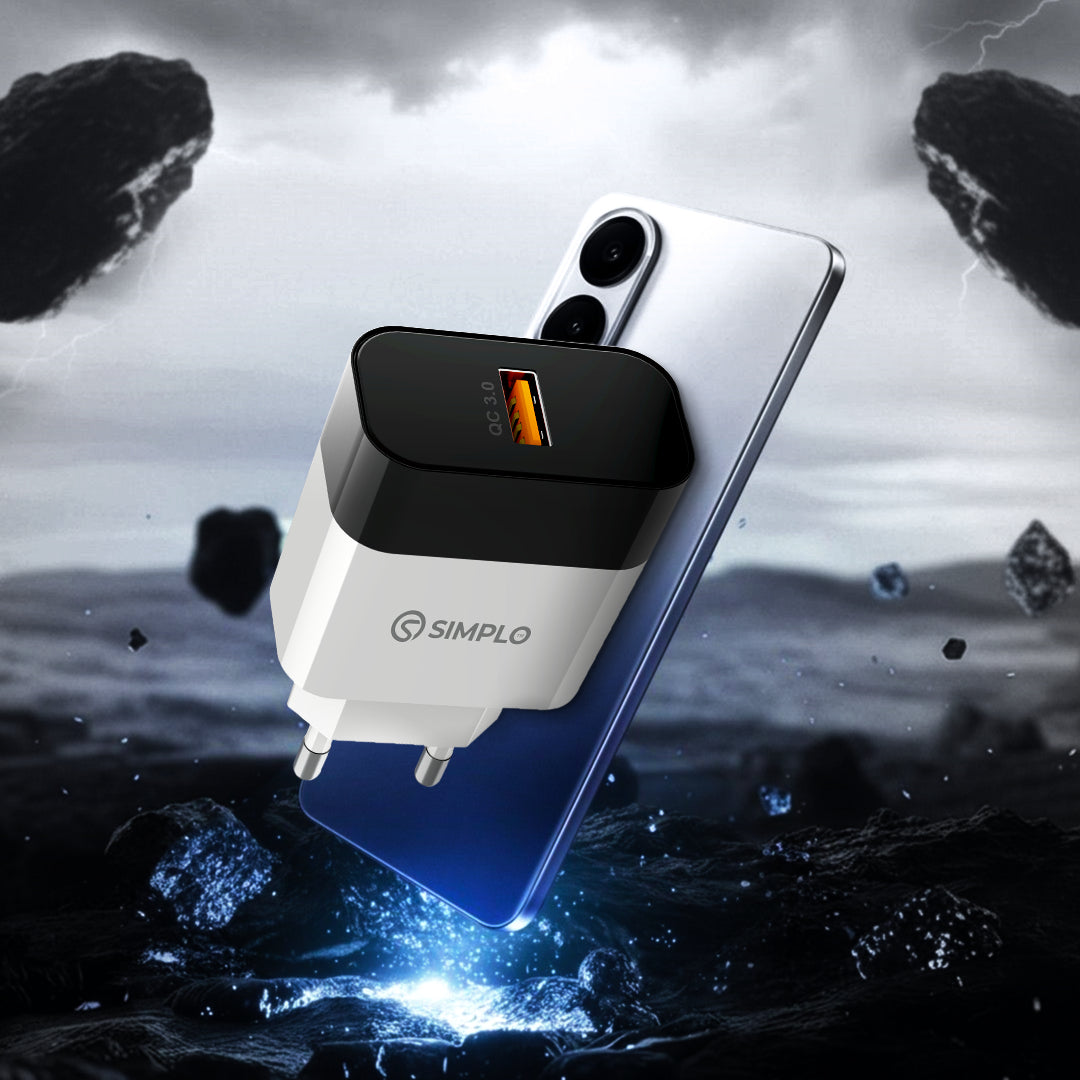 Simplo SMQ-01 22.5W QC 3.0 USB Charger with Micro USB Cable