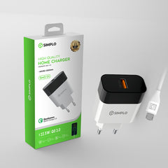 Simplo SMQ-01 22.5W QC 3.0 USB Charger with Micro USB Cable