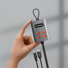 Simplo SOLAR-3 4-Port USB Clip Charger 2.4A